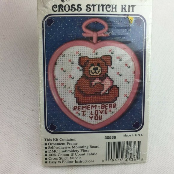 The New Berlin Counted Cross Stitch Complete Kits Bear I Love You Noel Christmas - Picture 3 of 11